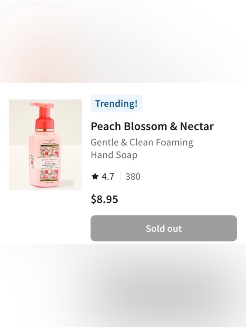 Vera Bradley & BBW 5X PEACH BLOSSOM NECTAR foam hand soap + PocketBac Bundle - Picture 6 of 6